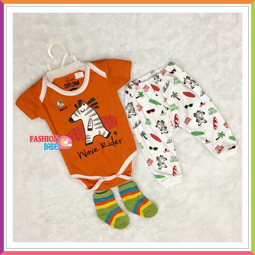 ❤ Fashionbabies ❤ SET JUMPER LEGGING KAOSKAKI 3IN1 / SET NEWBORN / BABY GIFTSET / LITTLE GENTLEMEN