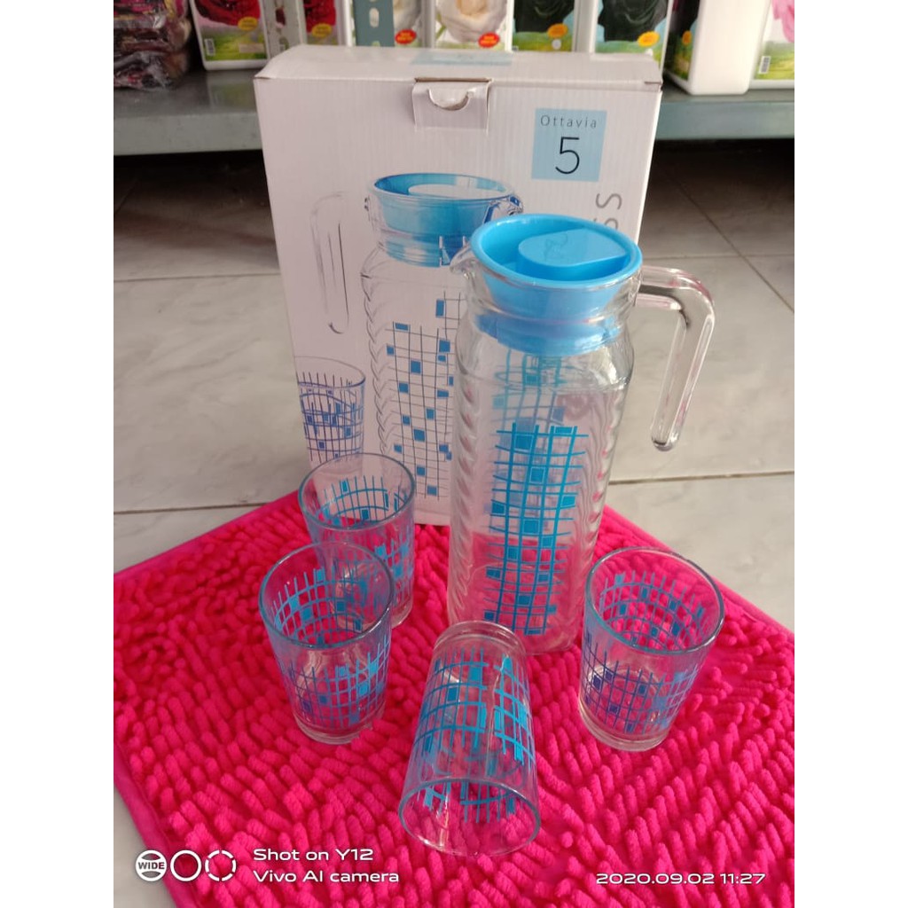 teko set kimglass pitcher minuman set