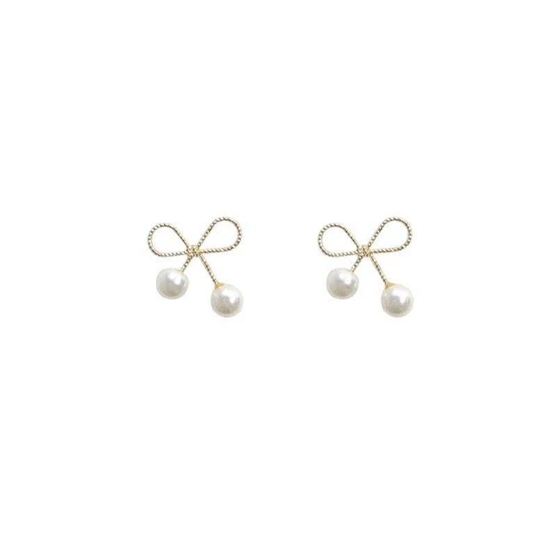 Anting Mutiara Ala Korea Hiasan Kristal-C296 Gold