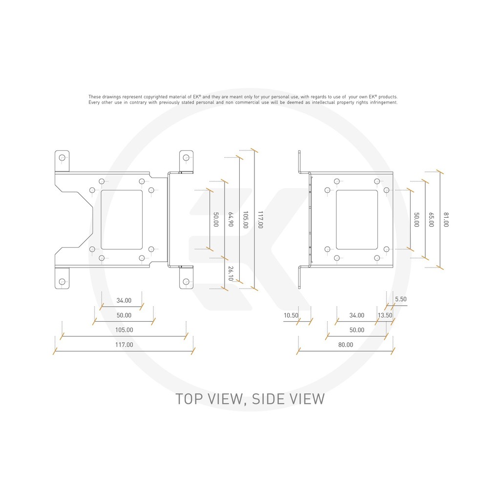 EKWB EK UNI Pump Bracket (120mm FAN) Vertical