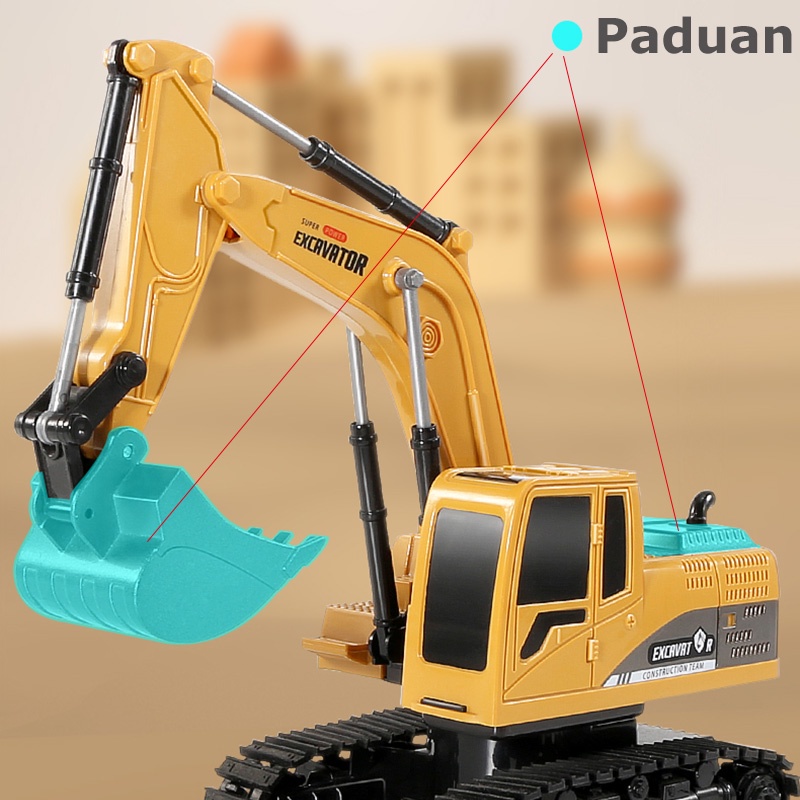 Wireless remote control excavator enam arah paduan excavator model simulasi kendaraan rekayasa listrik mainan anak-anak