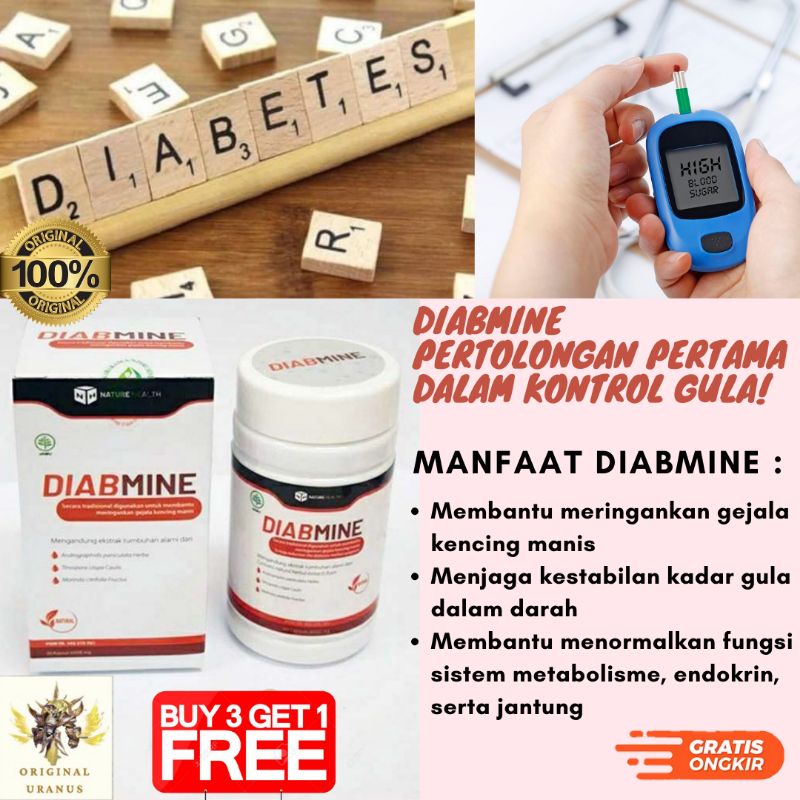 DIABMINE OBAT DIABETES ORIGINAL ASLI HERBAL AMPUH OBAT GULAH DARA SEHAT KENCING MANIS KOLESTROL