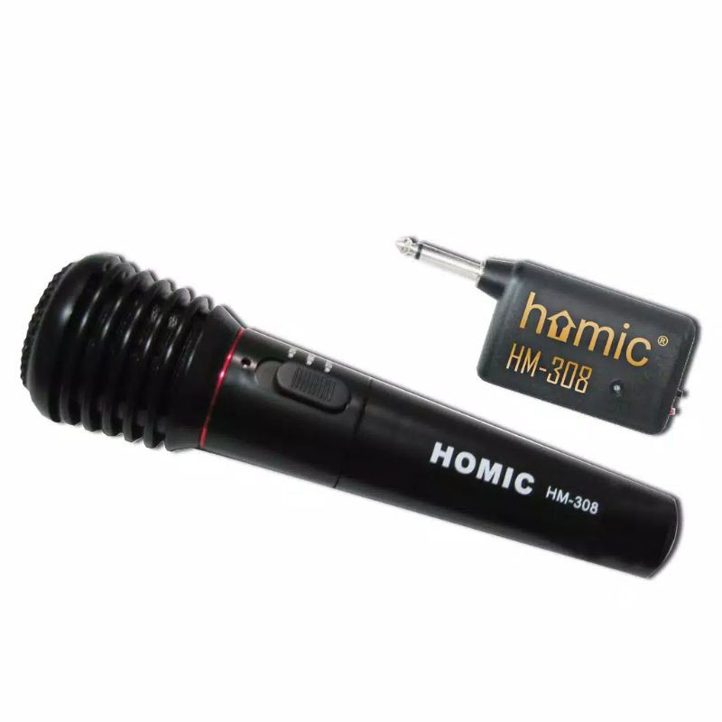 MIC HM-308 MICROPHONE SINGLE WIRELESS HOMIC 308 2in1 WIRELESS &amp; KABEL