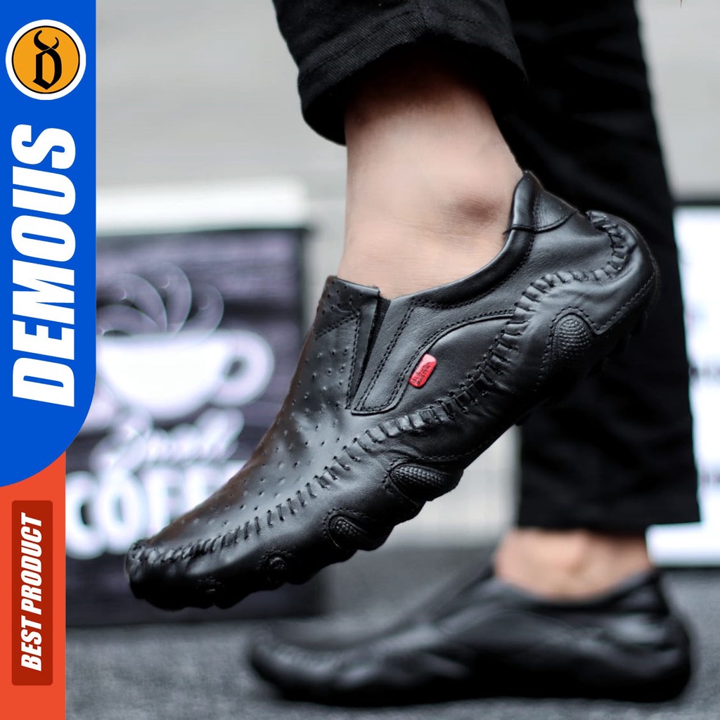 DEMOUS Alen - Sepatu Formal Pantofel Kerja Pria Kulit Asli