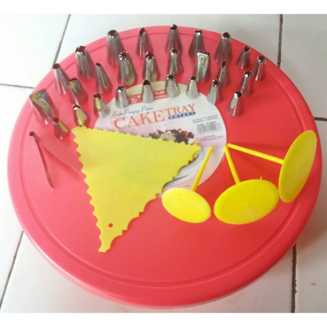 Paket Alat Dekorasi Kue Set 3 Paku Mawar Scraper segitiga Paket Alat Dekorasi Kue Set 3 Paku Mawar Scraper segitiga