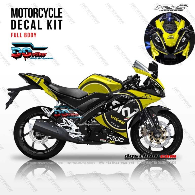 Decal Striping R15 V3 Kuning SKY VR46 DG Stiker