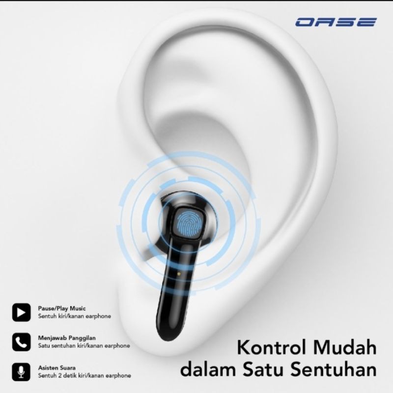 OASE Hero-T TWS Bluetooth 5.1 Earphone Ultra HD Audio Headset Q.C Type C Garansi Resmi 1 Tahun DE-T1