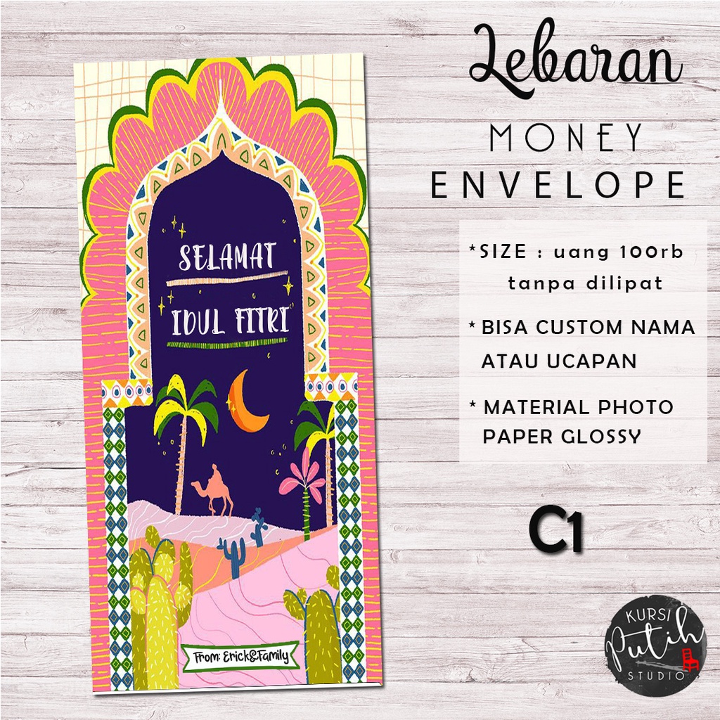 

amplop uang angpao lebaran motif fun camel
