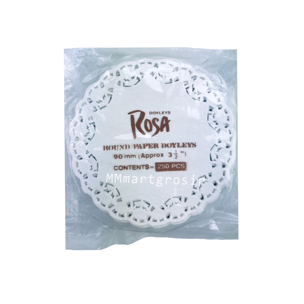 Doyleys Rosa 90mm / Alas Renda Kertas / Alas Serbaguna / 3.5 inch 250pcs