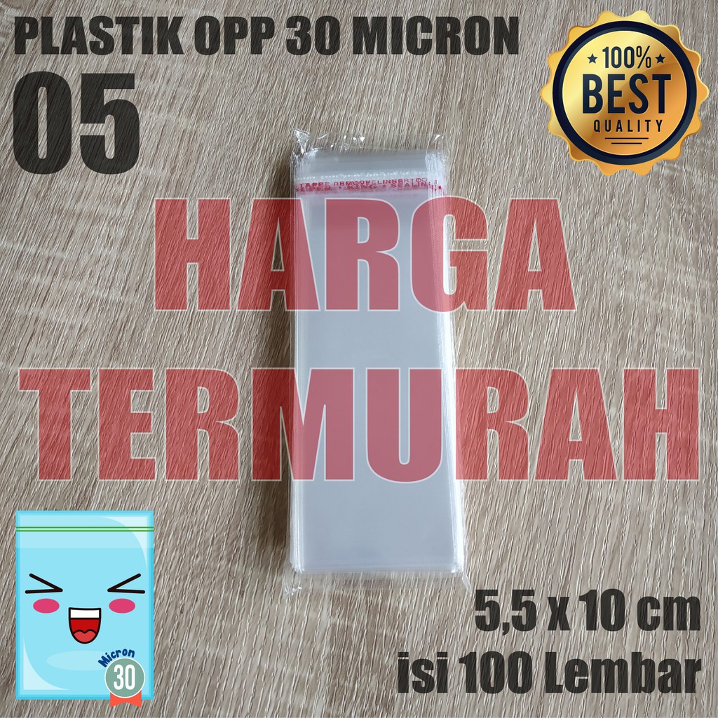 

PLASTIK OPP TEBAL 5,5 x 10 cm 30 Micron (0,5) PLASTIK KEMASAN