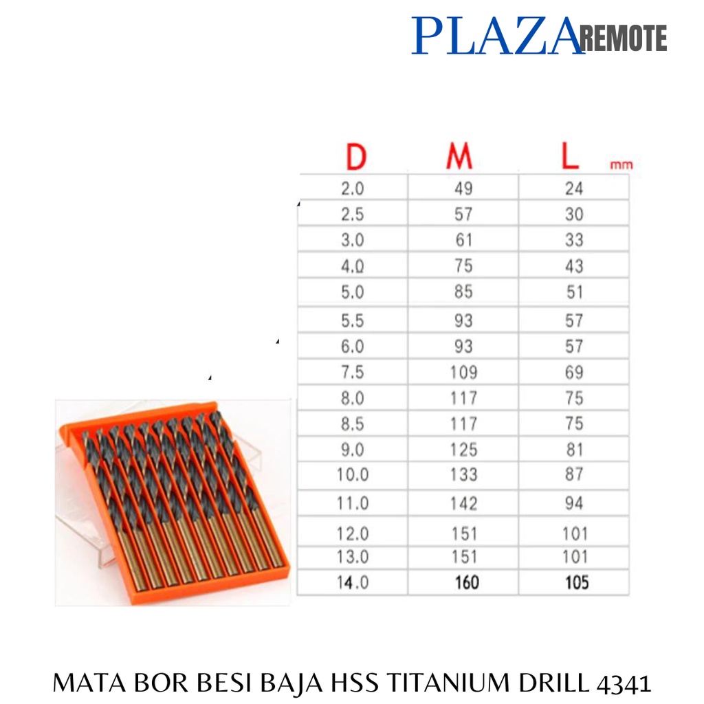 Mata Bor BESI Baja Twist 9 MM 4341 untuk Baja Tahan Karat, Besi, Aluminium, Kayu Dll 4341