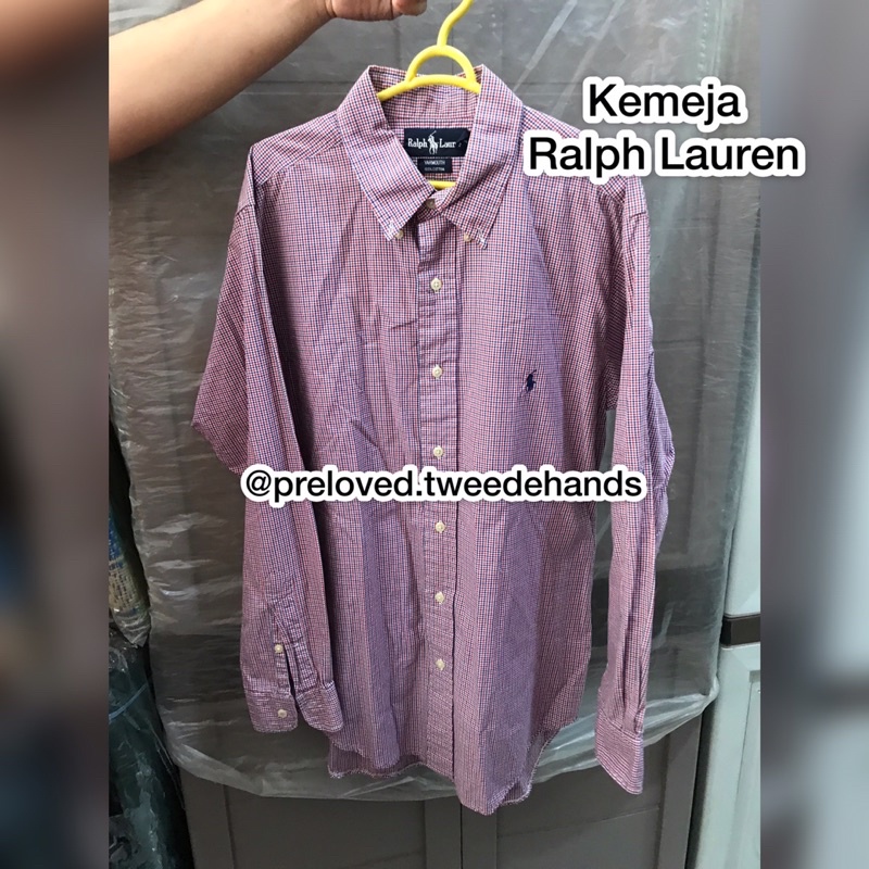 [Preloved / Second]  Ralph Lauren - Kemeja Kotak Katun Pria | Cotton