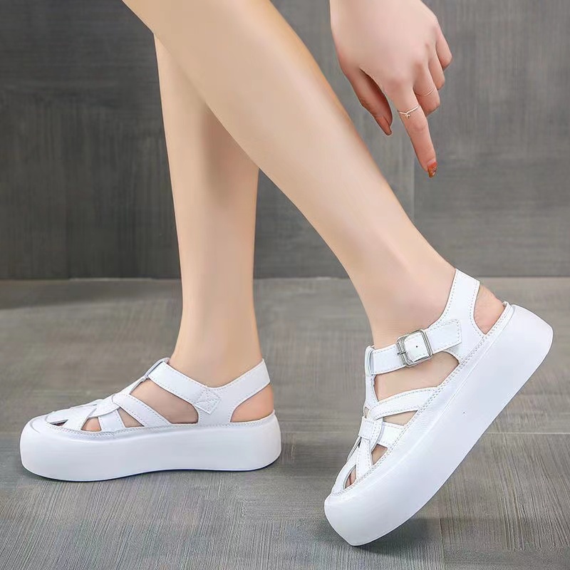 Sepatu Wanita Korean Style Wedges Fashion Original Bagus Cantik Dipakai Modis Casual Sepatu Sandal Cewek Import