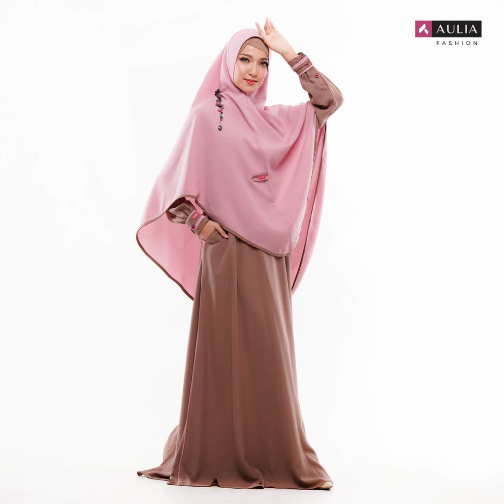 Sale Set Gamis Adzna Mocca Pink Aulia Fashion