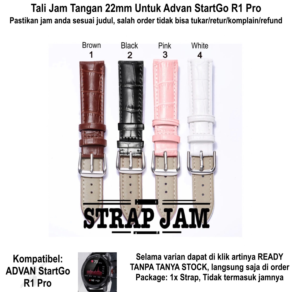 CROCODILE Tali Jam Tangan Advan StartGo R1 Pro - Strap 22mm Leather Kulit Texture