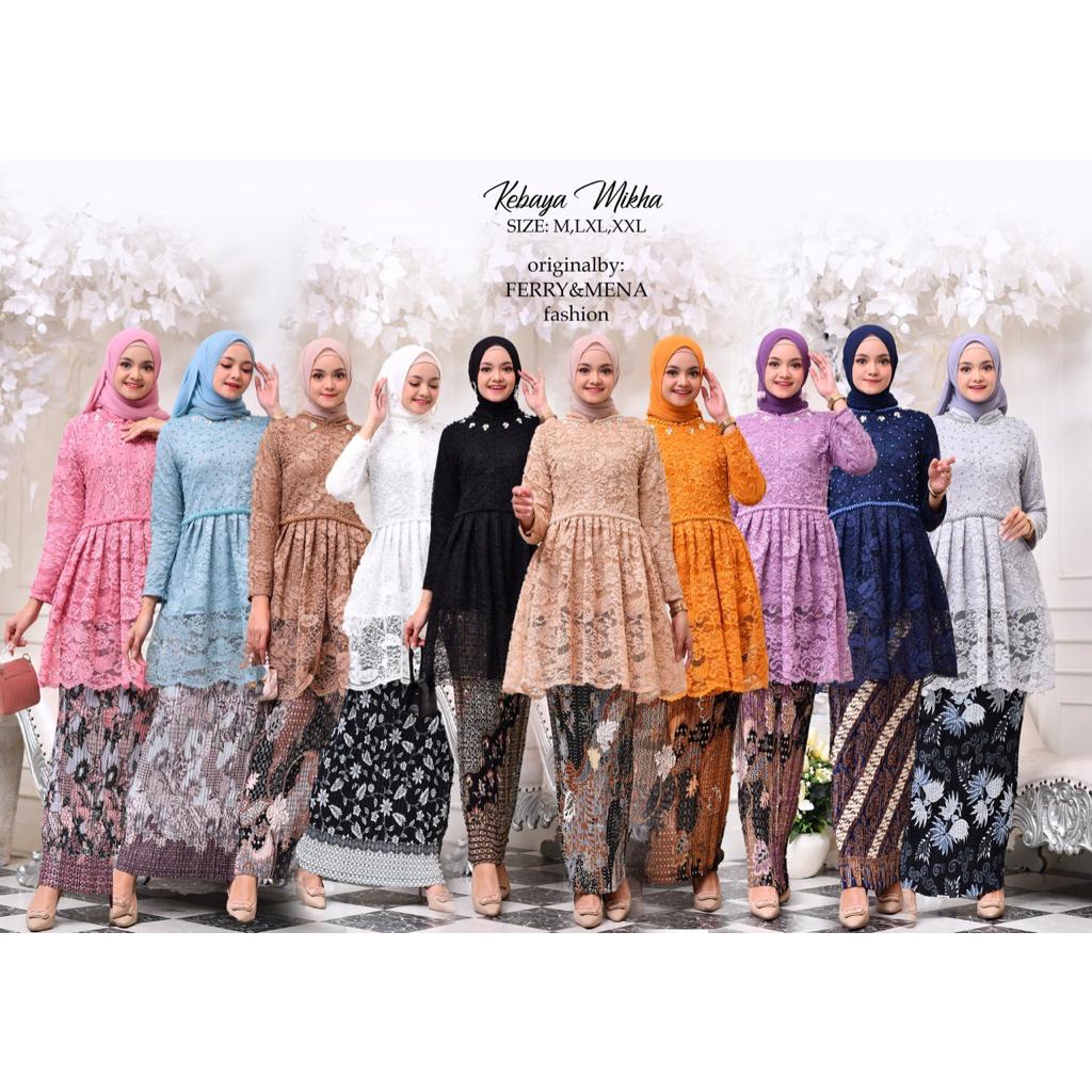 Setelan kebaya brokat mikha | Kebaya modern | Kebaya pesta | Baju outfit pesta kondangan pernikahan lamara wisuda SIZE M L XL XXL