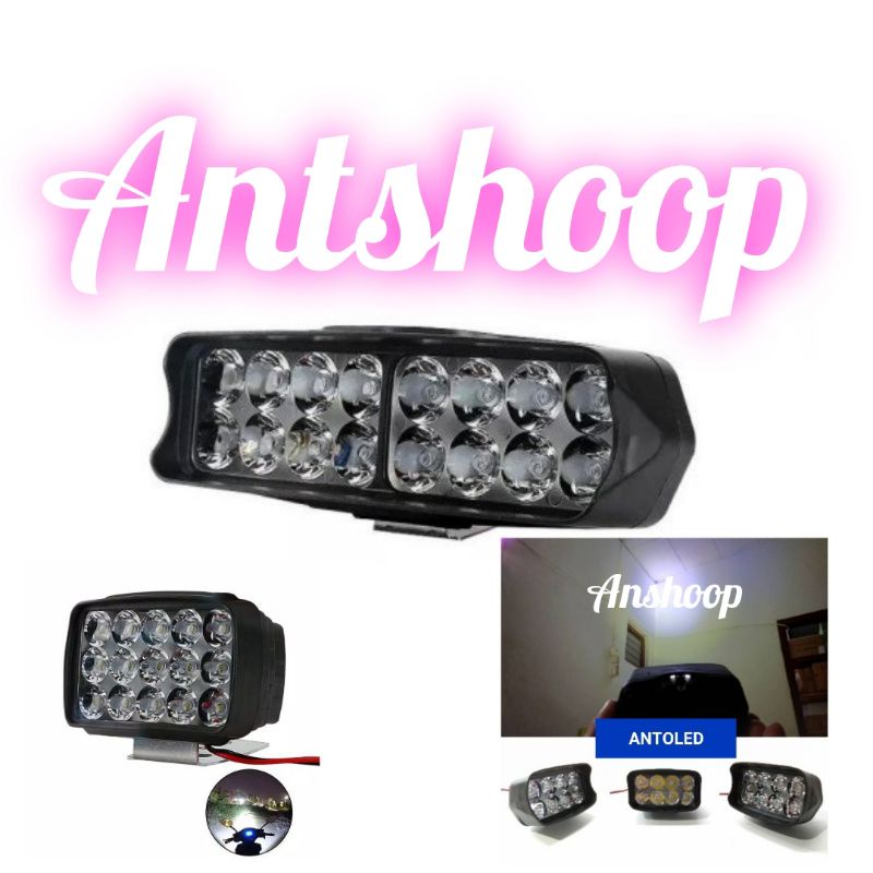 Lampu tembak sorot led cwl cree 15 mata 1000LM motor mobil UTV ATV skuter ANTSHOOP