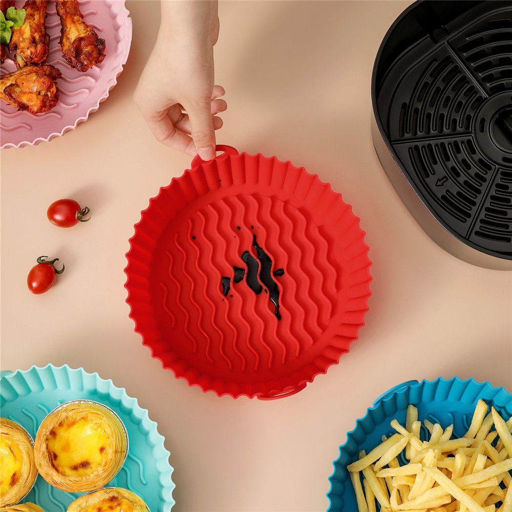 Solighter Air Fryer Silicone Pot Roti Fried Chicken Multifungsi Non Stick Pizza Plate Pengganti Liners Grill Pot Tray Steamer Liner