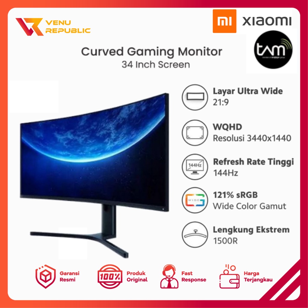 Jual Monitor Xiaomi Mi Curved Gaming 34 Inch Ultra Wide - Garansi Resmi ...