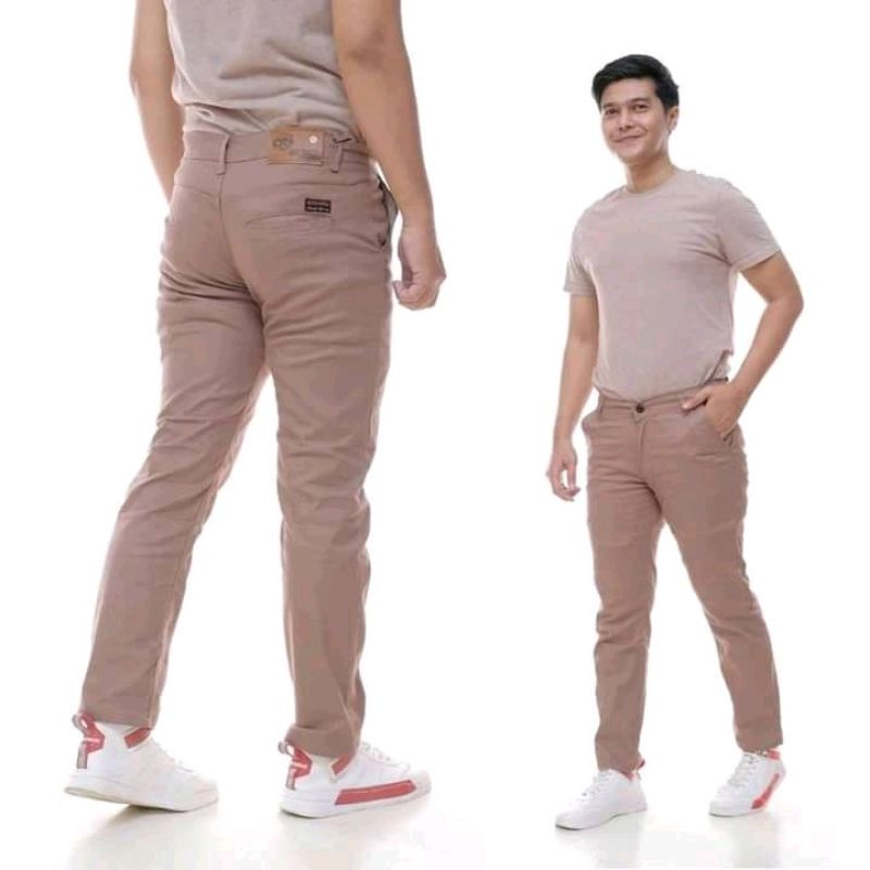 Celana Panjang Pria / Celana Chino Panjang Pria / Celana Slim Fit / Celana Kerja Pria Dewasa Warna Hitam Cream Abu Mocca Size 27-38