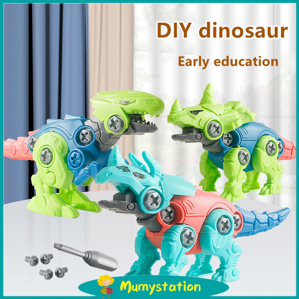 Mumystation DIY Dino Puzzle Assembly mainan anak bongkar pasang Dinosaurus