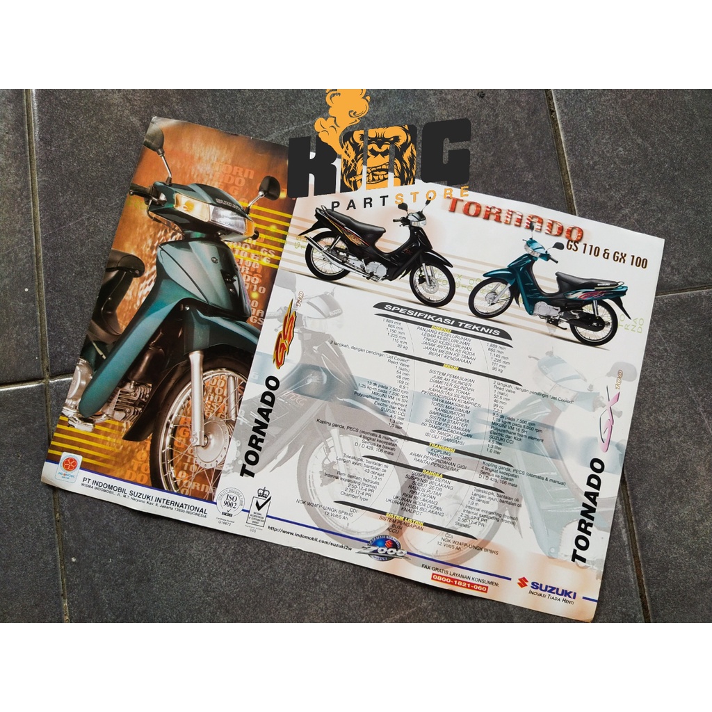 BROSUR POSTER SUZUKI TORNADO GS HITAM GX HIJAU ORIGINAL - FLYER KATALOG SPESIFIKASI RC100 CDS RC110 