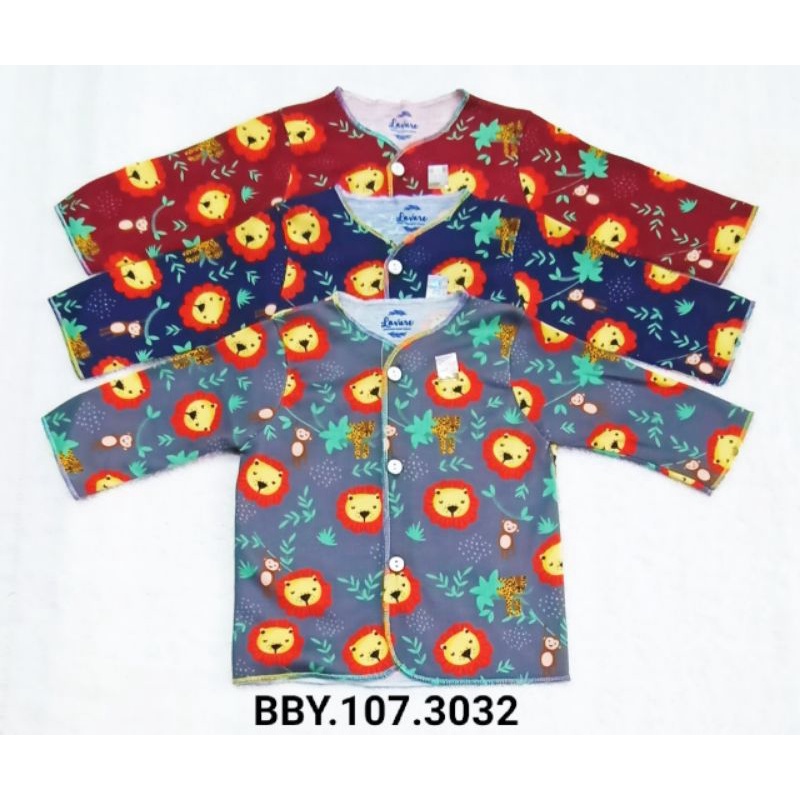 3Pcs baju bayi 0-3m NASUKA katun halus SNI Baju bayi Newborn Premium Pakaian Bayi Baru Lahir-3pc singa lgn pjg