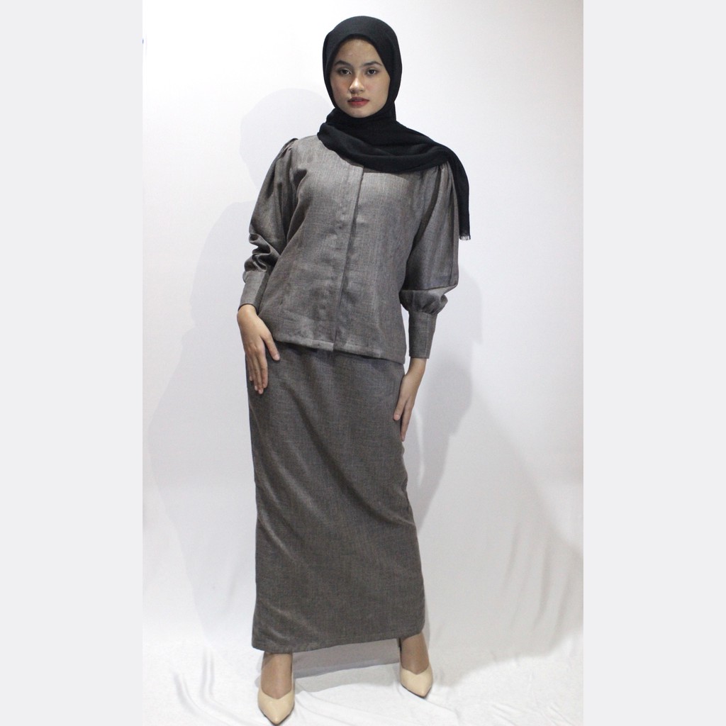 Monroe Linen One Set / One Set Blazer Wanita / Blazer dan Rok wanita Lengan Panjang