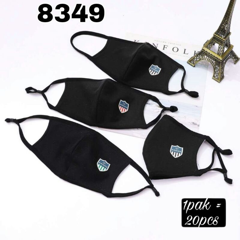 masker mulut pria 2 lapis bahan kain kaos