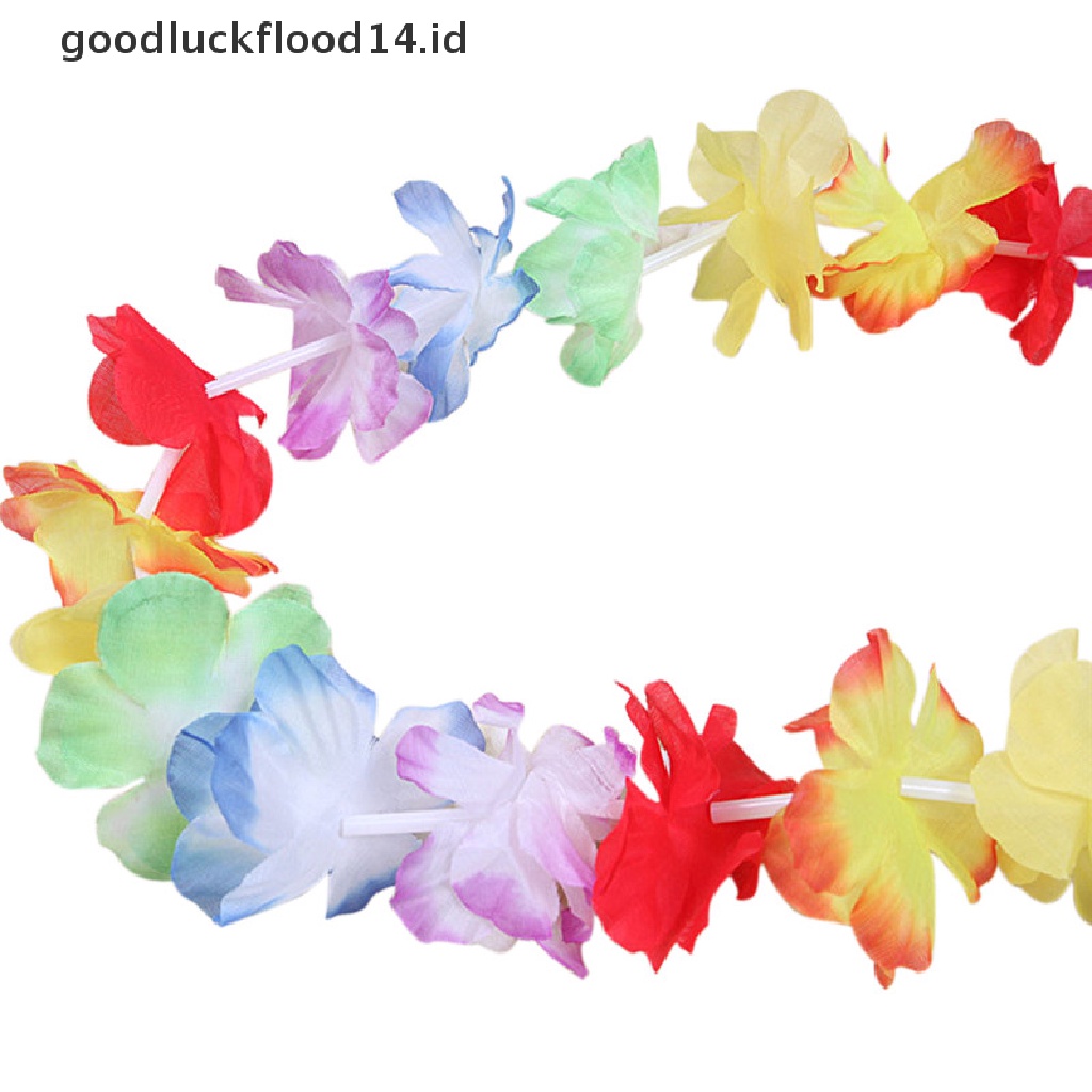 [OOID] 10pcs Hawaiian Flower leis Garland Necklace Fancy Dress Party Hawaii Beach Fun ID