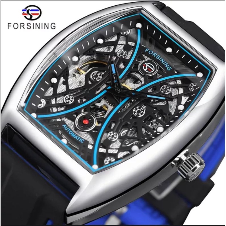 Jam Tangan Forsining GMT1241-6 Rubber Strap Automatic Mechanicall Tonneu