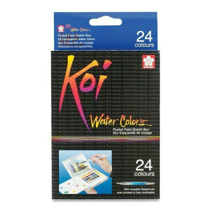 

Lyra Sketch Book - Kiky Sketch Book - Papan Tulis Gambar Watercolor Cat Air Sakura Koi 24 Colors