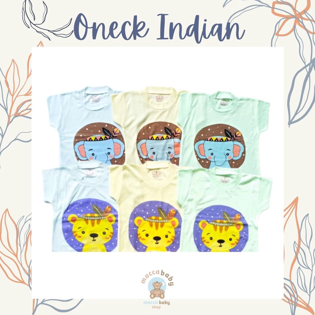 MBSS - ONECK INDIAN WARNA Kaos Harian Karakter Anak Kids SIZE 0-4 Tahun / Kaos Anak Motif Kartun Unisex