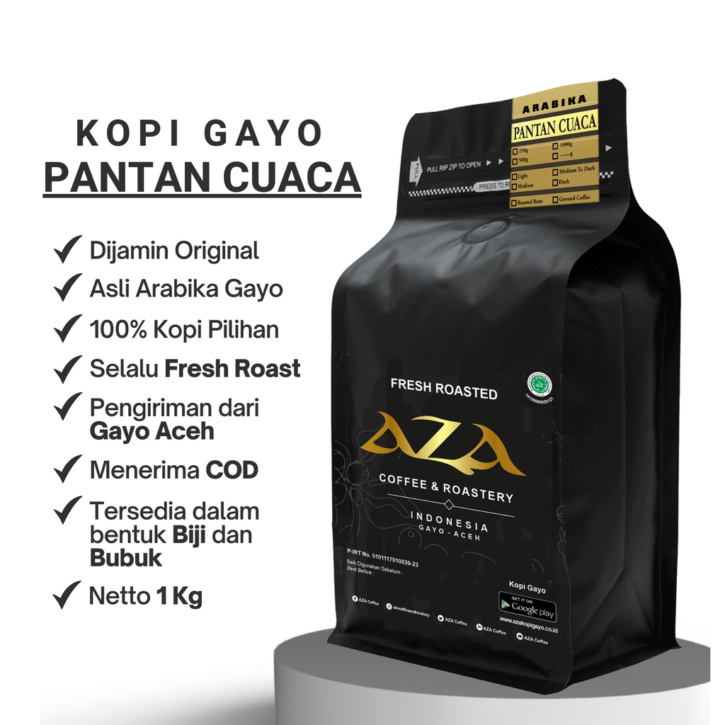 

Kopi Arabika Gayo Lues Aceh Pantan Cuaca Coffe 1Kg-Biji/Bubuk-AZA Coffee and Roastery