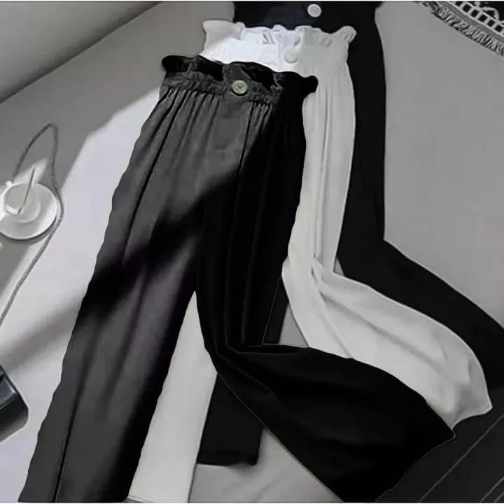 Celana Wanita Bahan Scuba Model Kulot Susun Kancing Depan Korean Halus Lembut Motif Terbaru