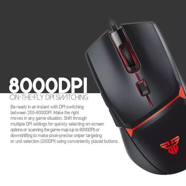 Fantech VX7 CRYPTO Mouse Game Gaming RGB Macro FPS 8000 DPI Pubg Fortnite Dota FF ML PB pc laptop