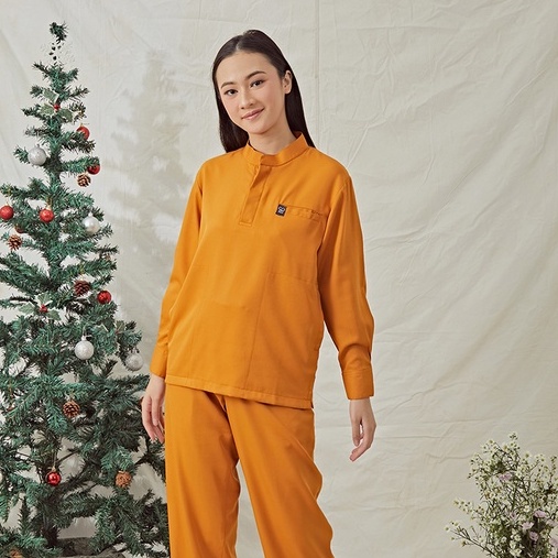 Baju Jaga MANDARIN SS - PUMPKIN Scrubs Theatre Blues Empirical Lengan Pendek