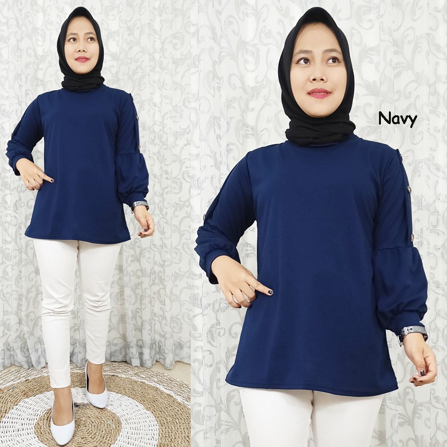 BLOUSE PUFFY KANCING LENGAN BALON CARLINA