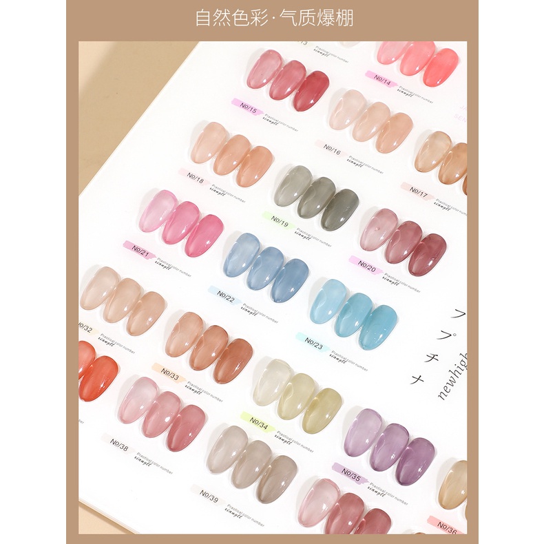 Set kutek gel BOMD Icy Nude Nude Set 42 Warna 2023 uv/led Cat Kuku Tembus Pandang Jelly Baru untuk salon kuku