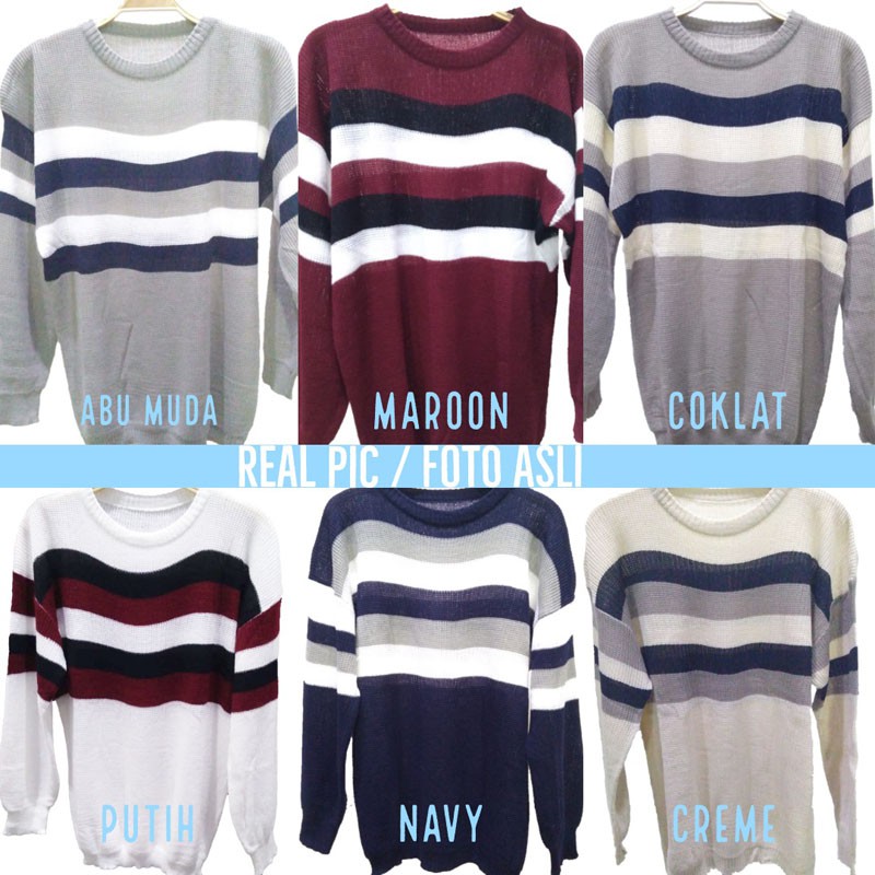 BIGCLO - (COD) LD 114-154cm Sweater Jumbo Megumika Rajut Baju Atasan Lengan Panjang Bigsize