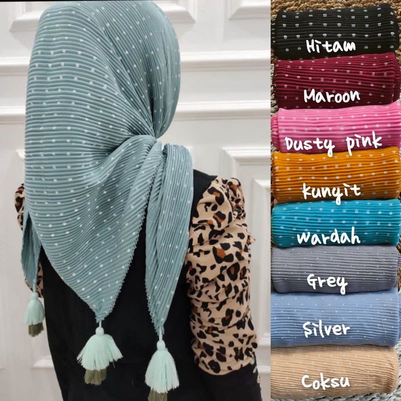 segi empat plisket tansel polkadot