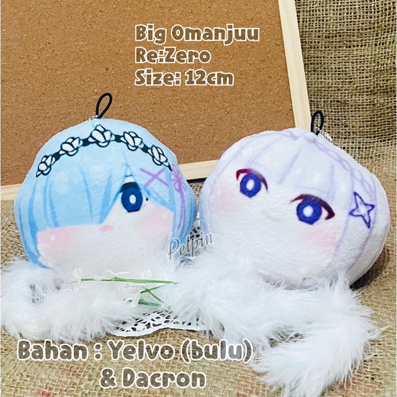 boneka anime omanjuu besar re:zero big omanjuu rem emilia remu anime stuff omanjuu bakpao large