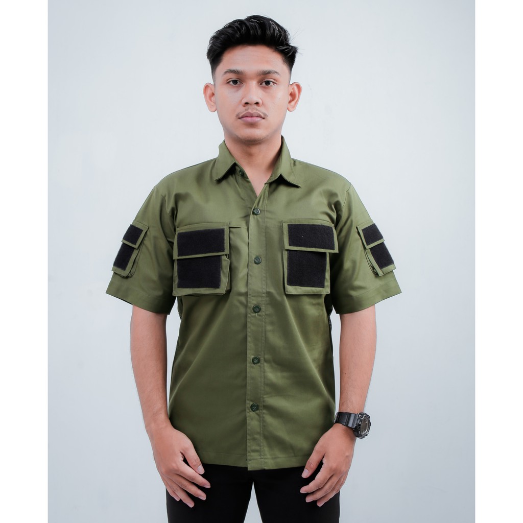 [BISA COD] KEMEJA TACTICAL PRIA LENGAN PENDEK / BAJU TACTICAL LENGAN PENDEK / KEMEJA TACTICAL ARMY