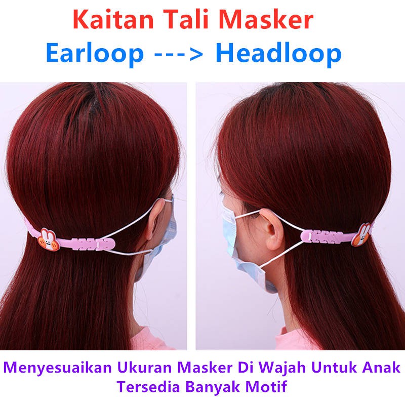 READY Tali Pengkait Kaitan Masker Penahan Pelindung Telinga Motif Alat Masker Medis Kain Anak Dewasa