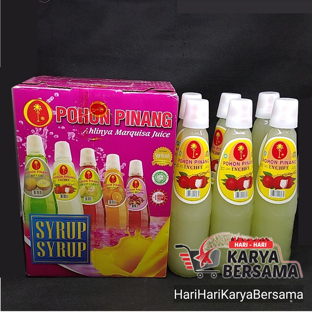 

POHON PINANG SYRUP SIRUP LYCHEE ISI 6 BOTOL 600ML - PER KARTON
