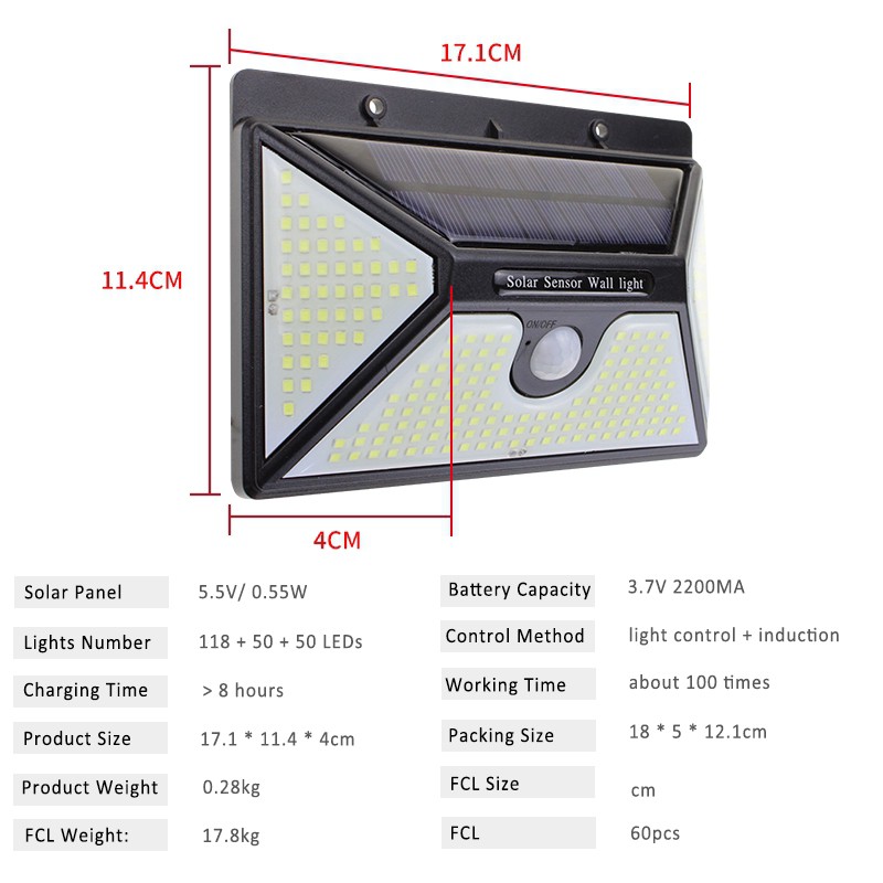 Lampu Taman Tenaga Surya 212 LED Light LED Solar Lamp / Solar Tembok Tenaga matahari
