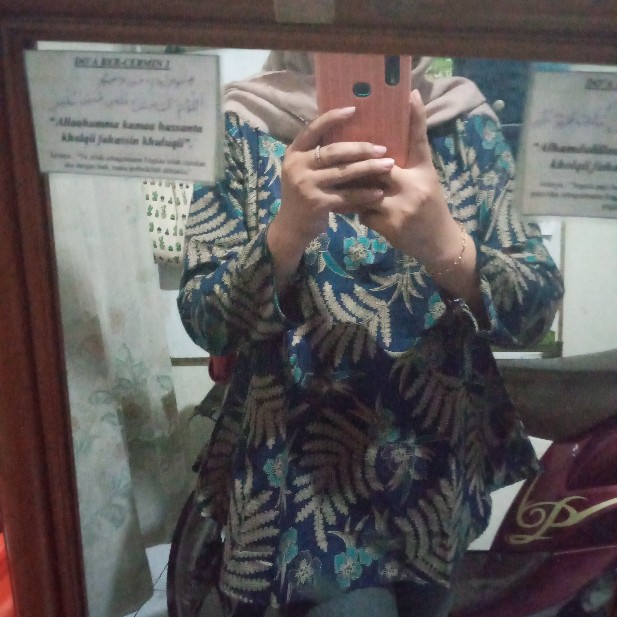 Tey-17 Batik Wanita Asj Sa Hrb026 Kenongo Kemeja Tosca Pendek