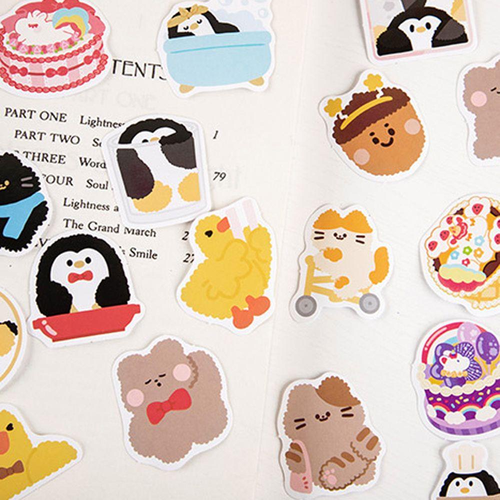 Lanfy Kartun Alat Tulis Stiker Makanan Korea Scrapbooking Animals Album Handbook Perlengkapan Sekolah