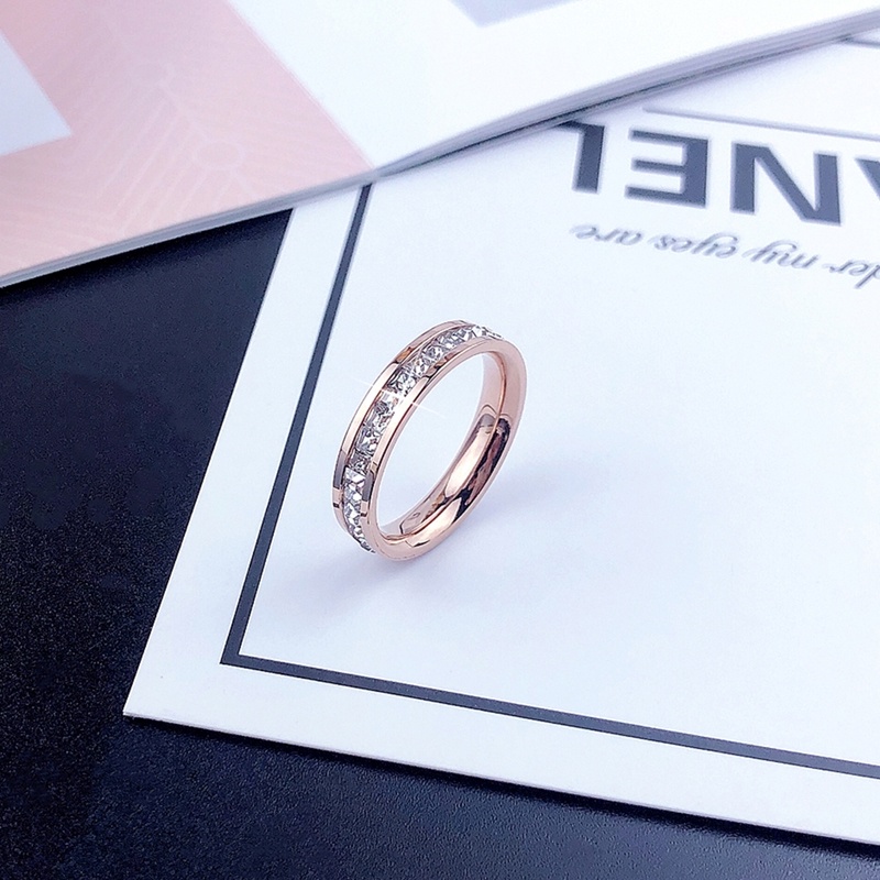 Cincin Titanium Wanita Anti Karat Fashion Korea Aksesoris Mode