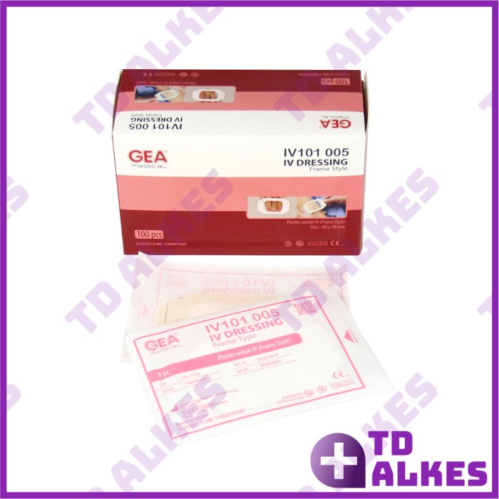 IV Dressing 6 x 7 cm Gea Plester Penutup Luka Film Transparan Infus